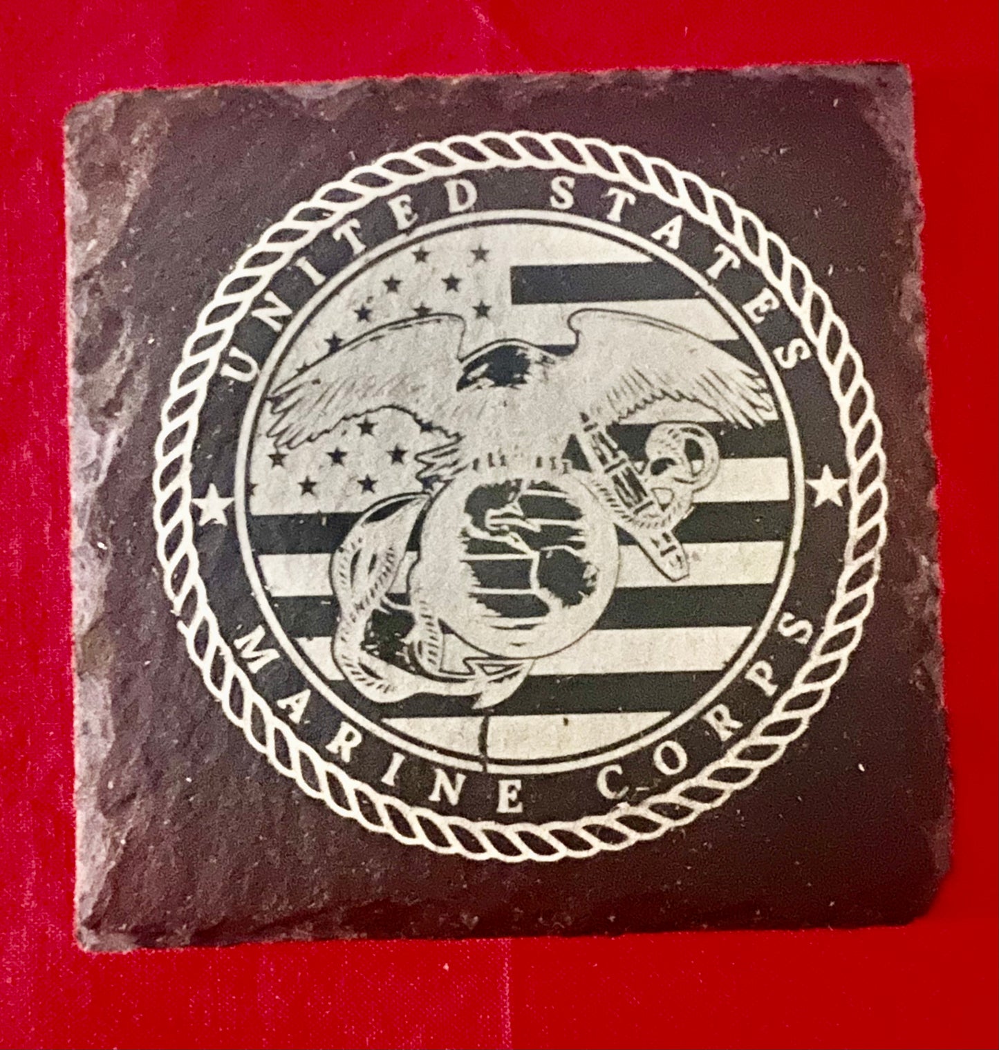 US Marine Corps slate coaster