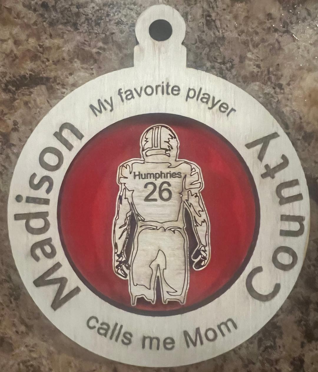 Madison County Football Player Christmas Ornament