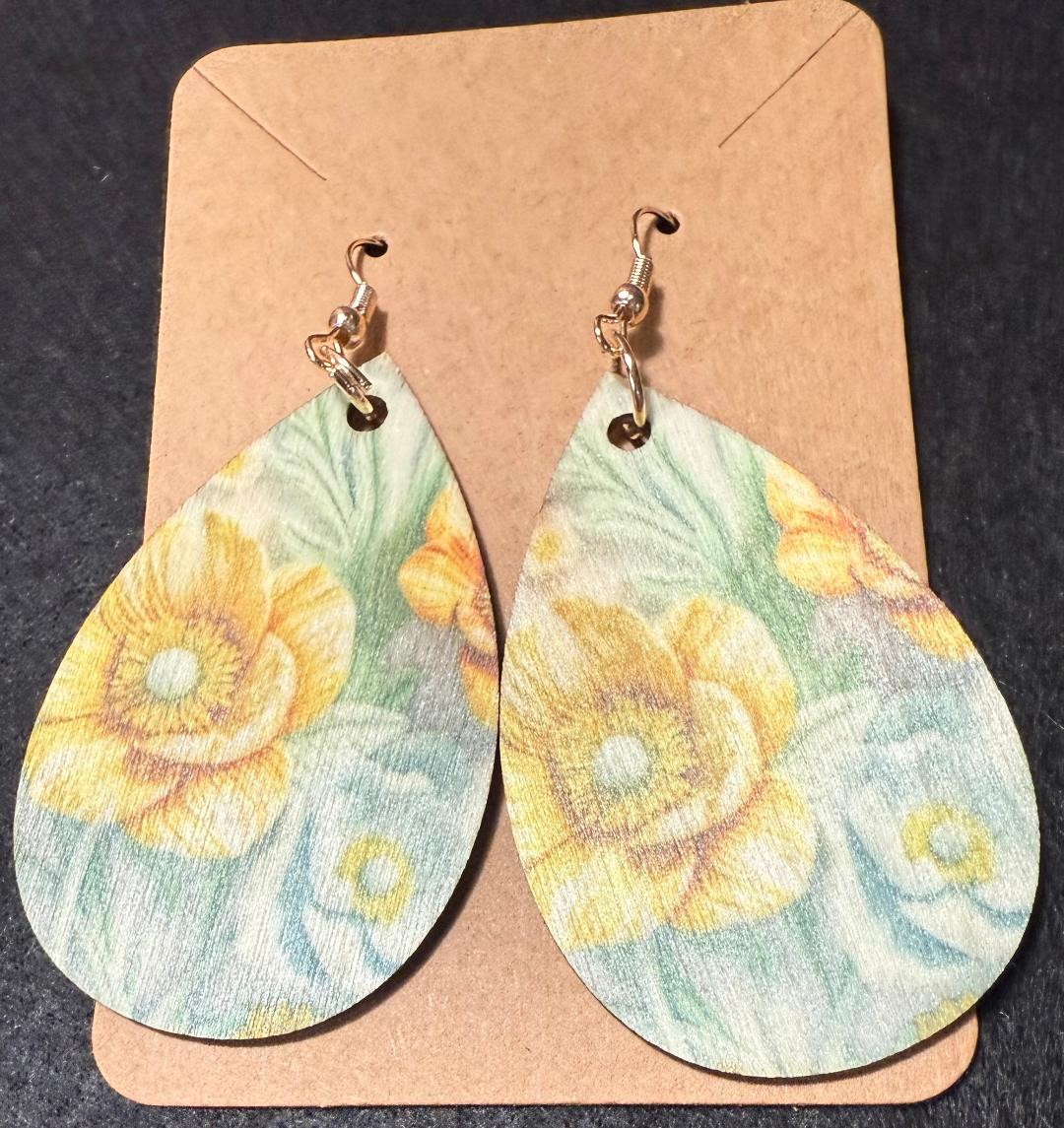 Wooden Teardrop Earrings