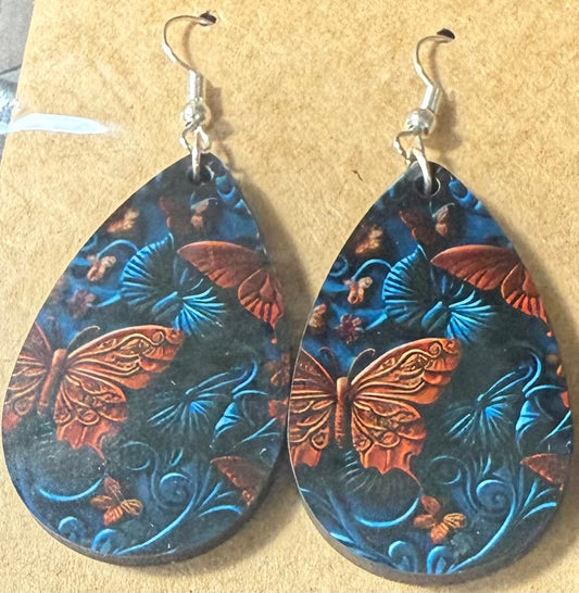 Teardrop Earrings Butterflies