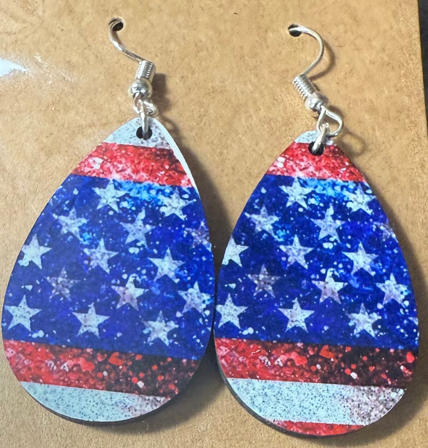 Teardrop Earrings Patriotic