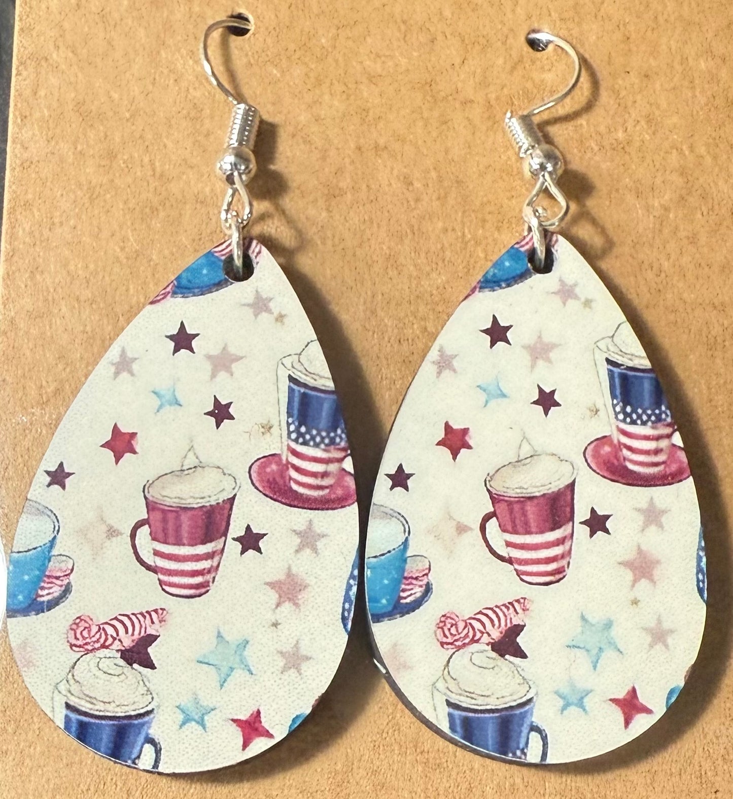 Teardrop Earrings Patriotic