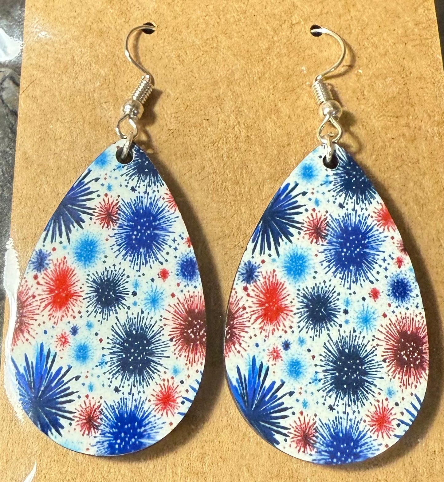 Teardrop Earrings Patriotic