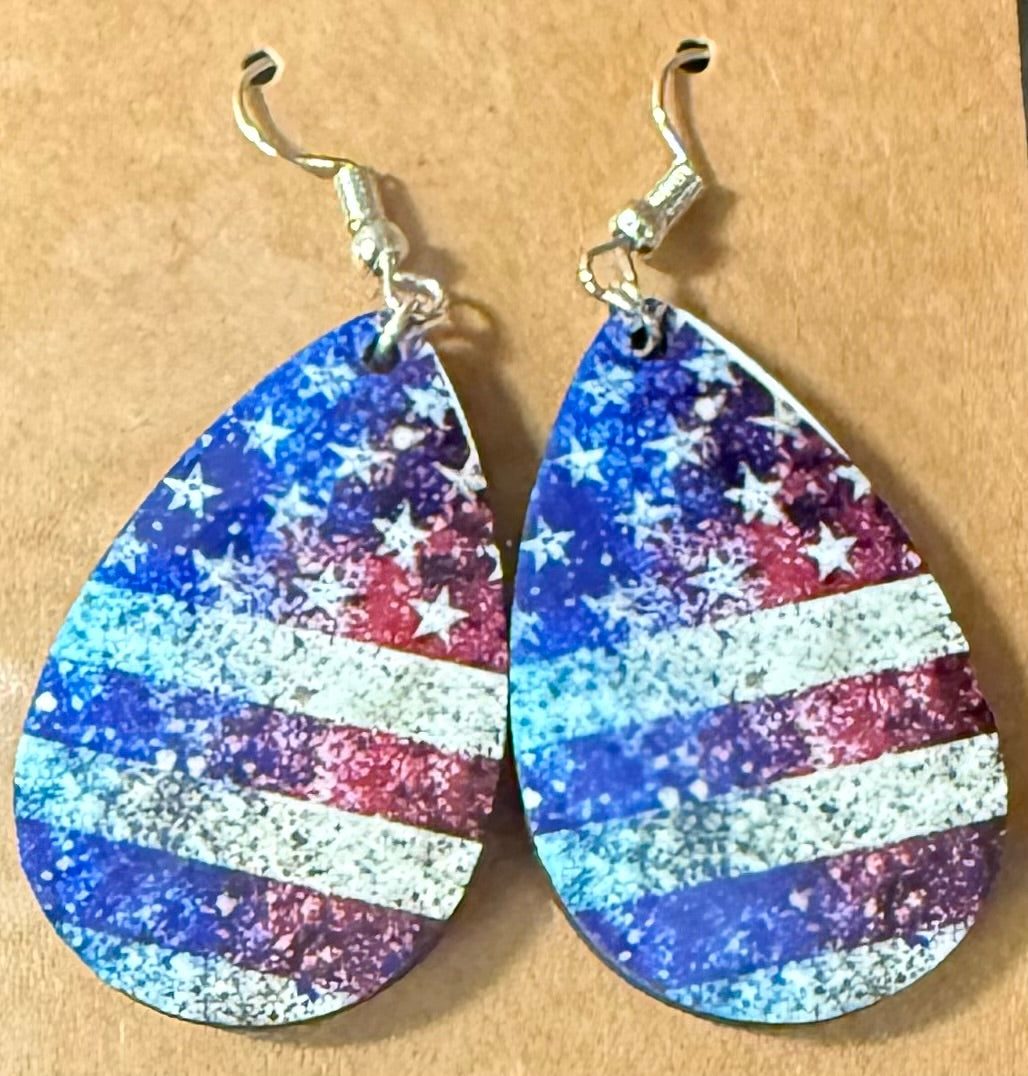 Teardrop Earrings Patriotic