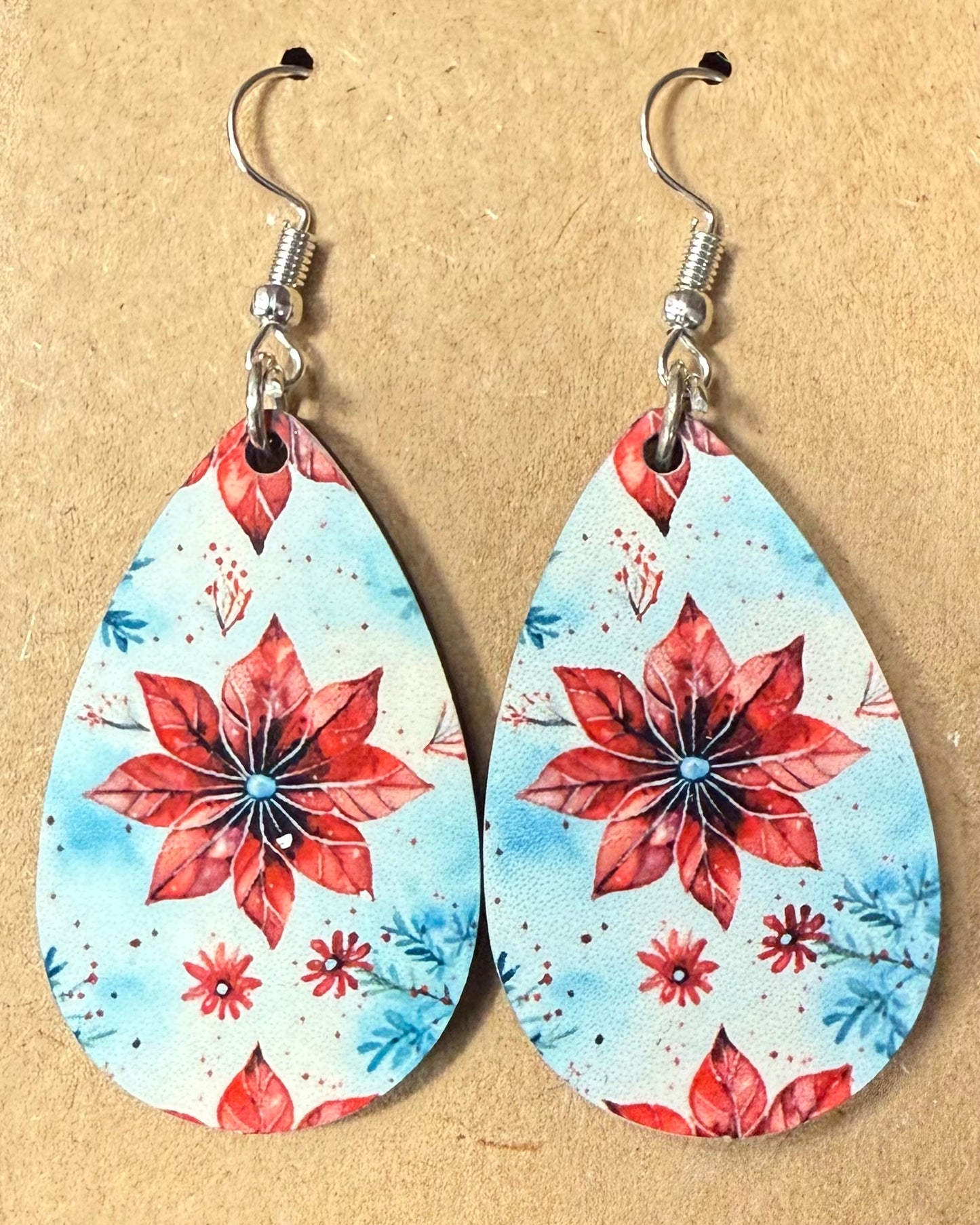 Teardrop Earrings Winter Flowers