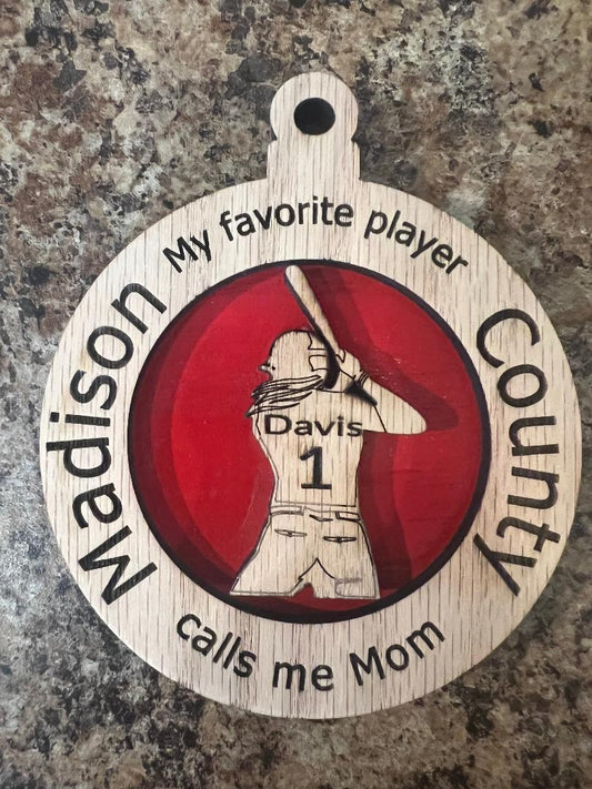 Madison County Softball Player Christmas Ornament
